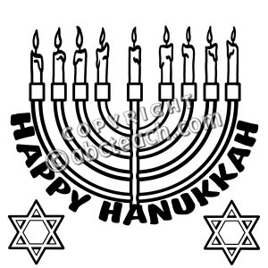 hanukkah clipart black and white