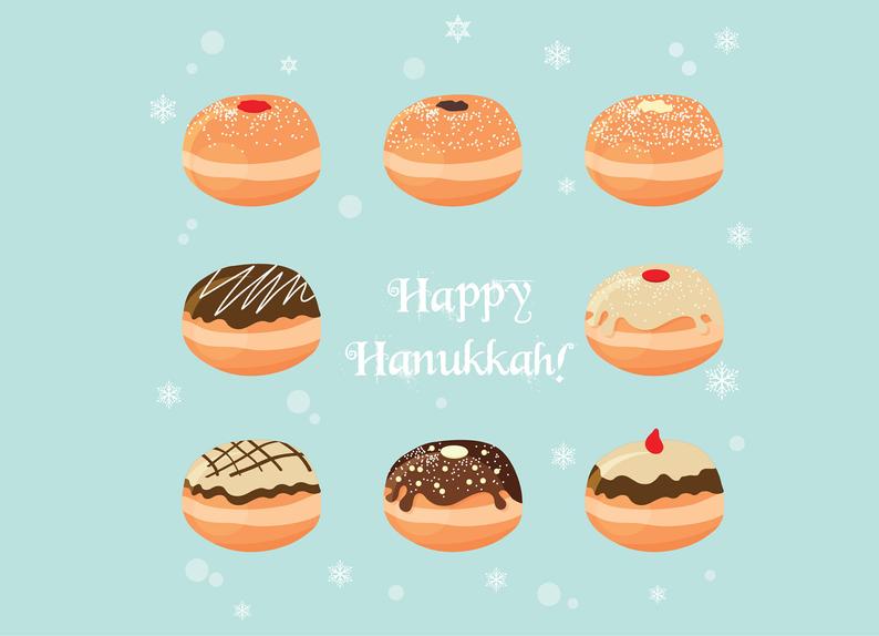 hanukkah clipart donuts