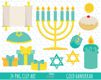 hanukkah clipart gold