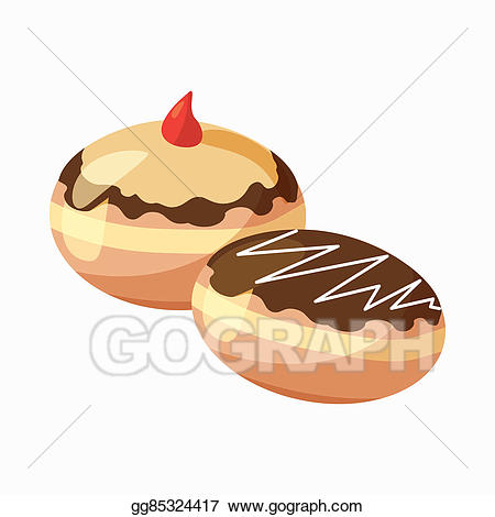 Stock illustration doughnut icon. Hanukkah clipart powdered donut
