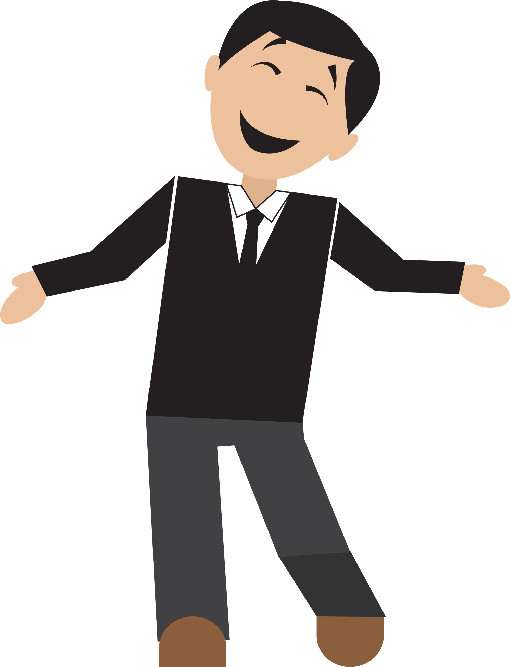 Cartoon drawing black happy. Happiness clipart business worker