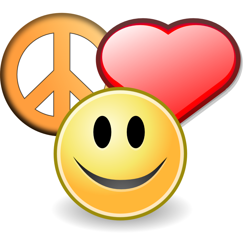 happiness clipart peace love