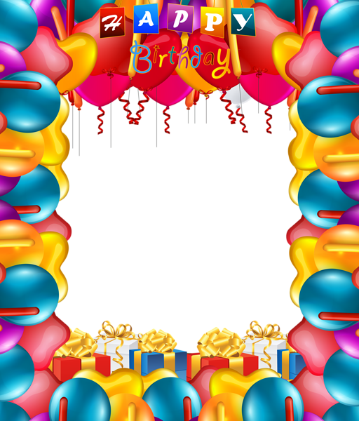 Balloons transparent. Happy birthday frame png