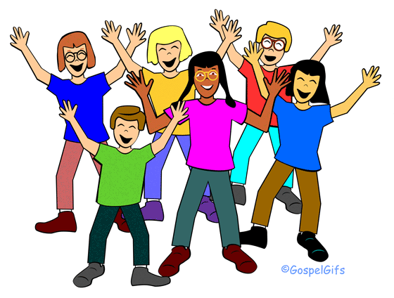 Hi clipart cheerful. Christian youth group clip