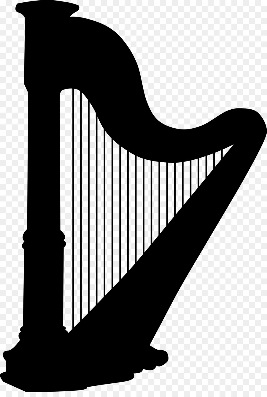 Clip art line silhouette. Harp clipart
