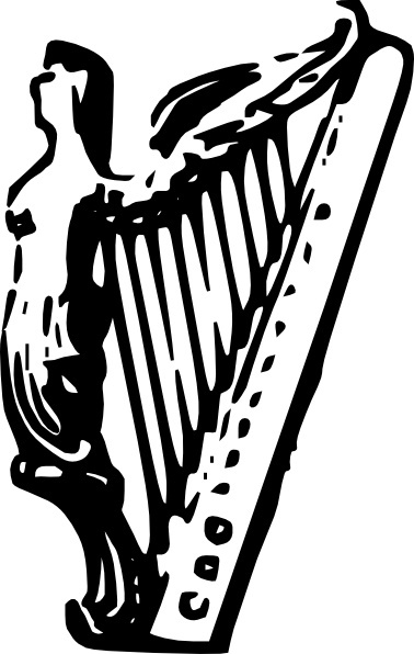 Harp clipart angel harp. Lineart clip art free