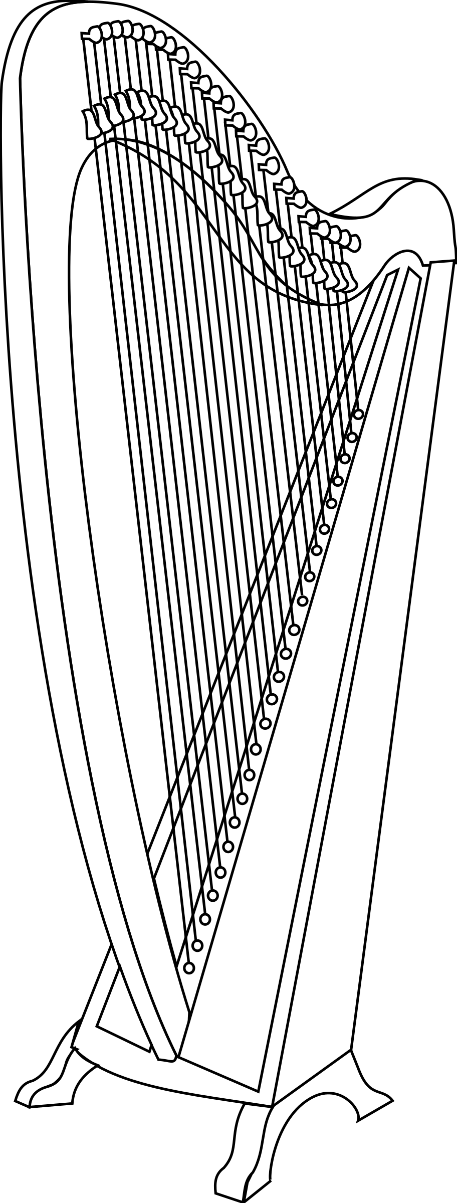 harp clipart black and white