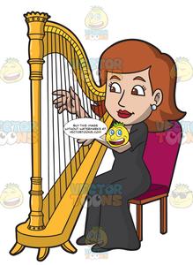 harp clipart cartoon