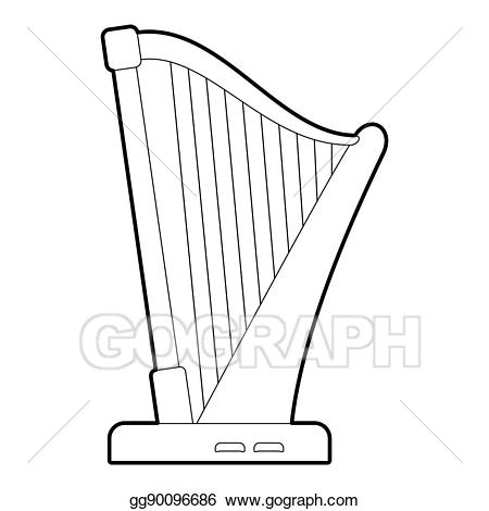 harp clipart drawing