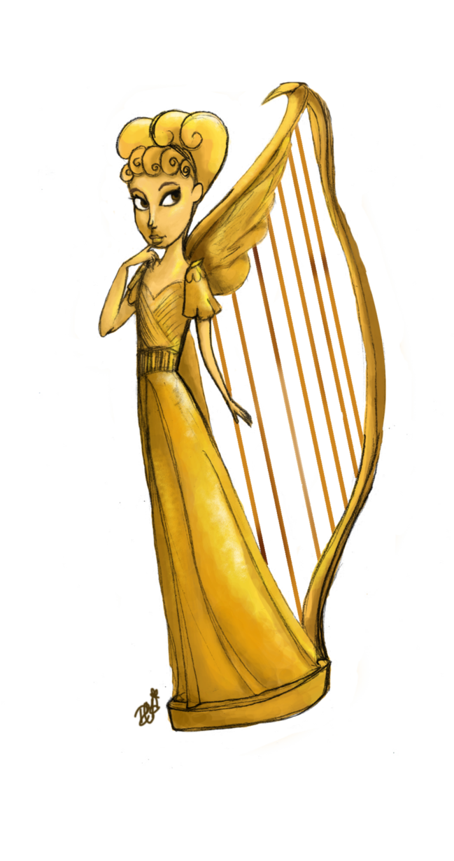 harp clipart drawing
