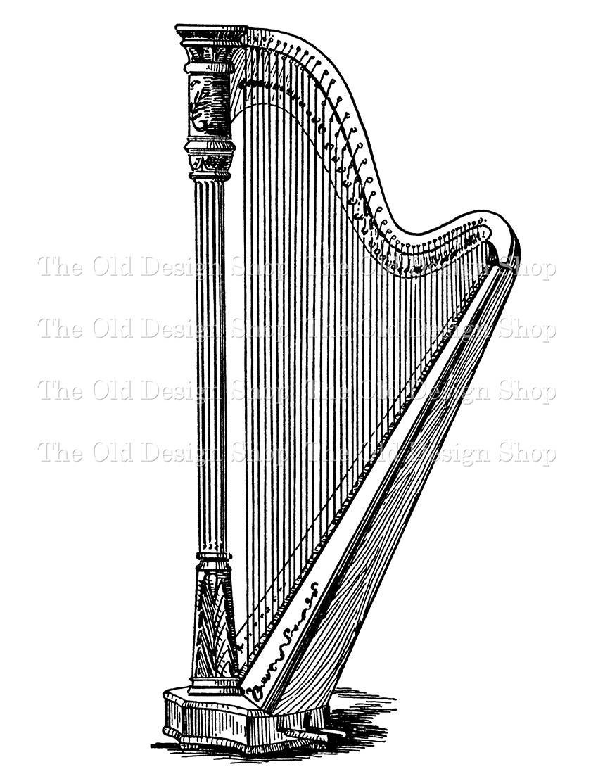 harp clipart full size