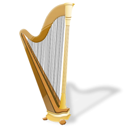 harp clipart gold harp