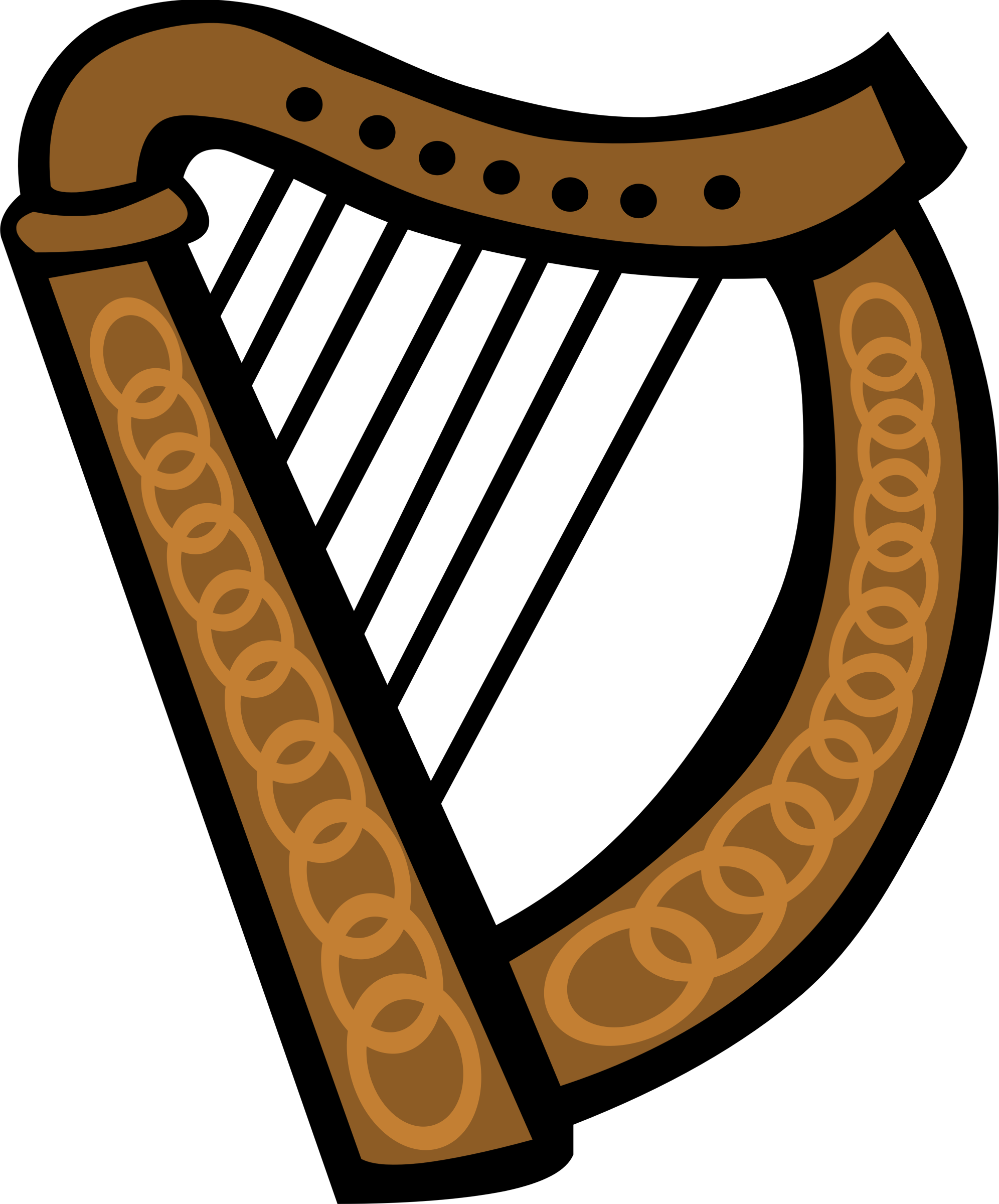 harp clipart gold harp