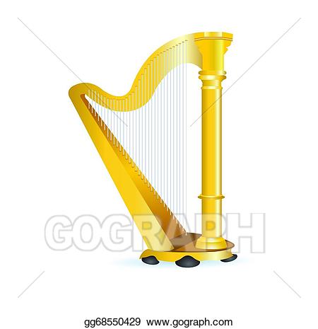 harp clipart real golden