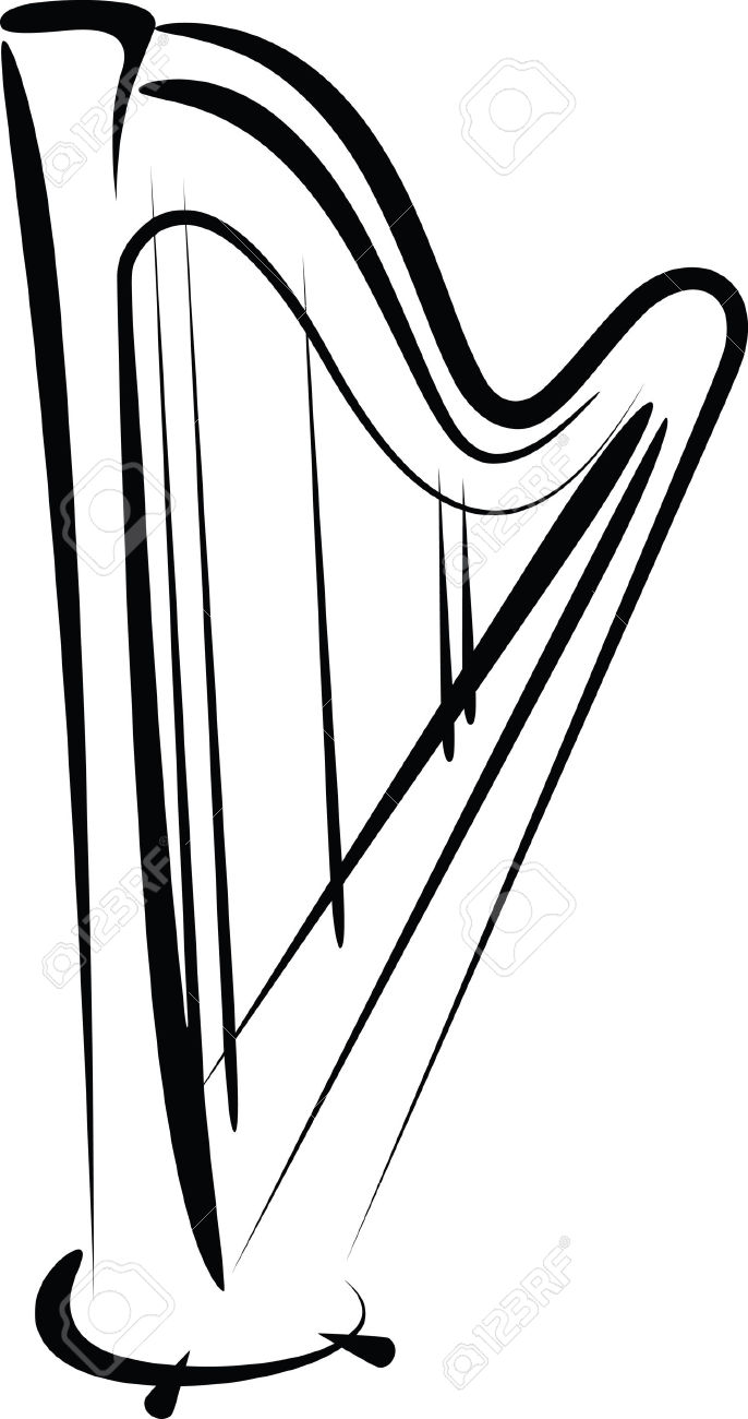 harp clipart simple