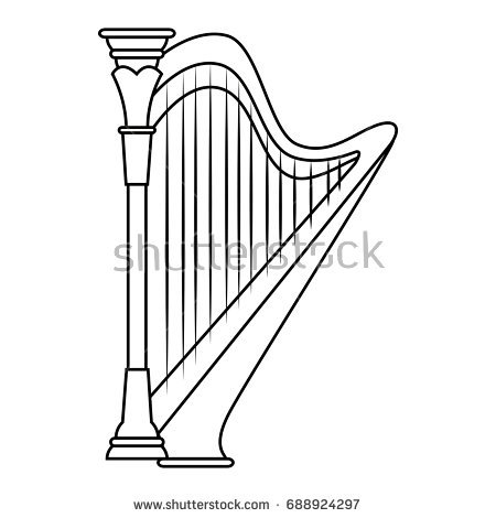 harp clipart sketch
