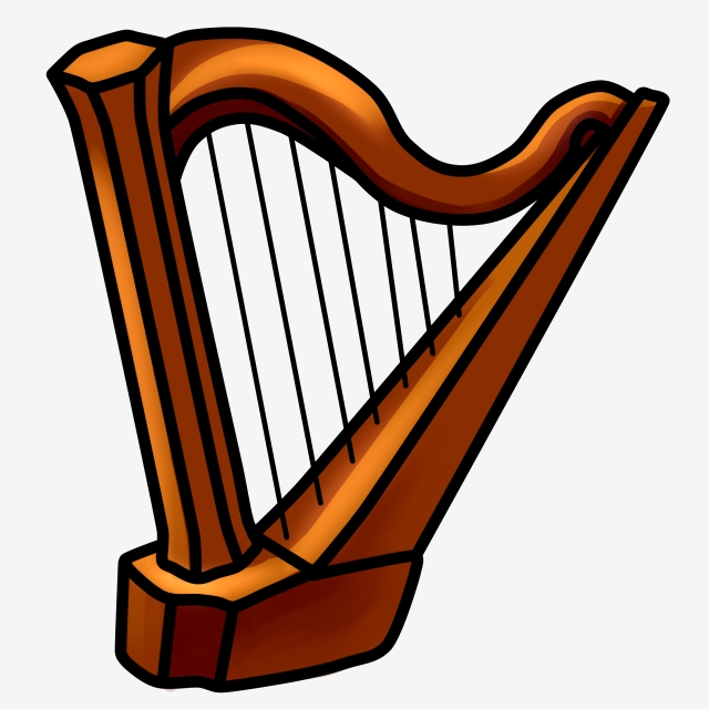 Harp clipart yellow. Decoration illustration beautiful 