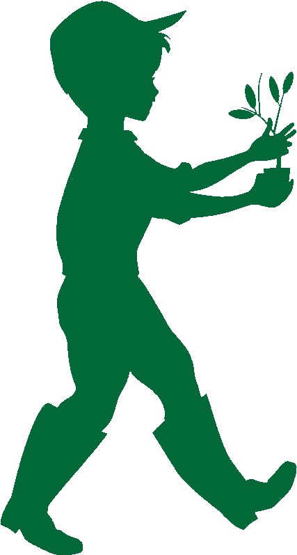 Silhouette of person . Harvest clipart backyard garden