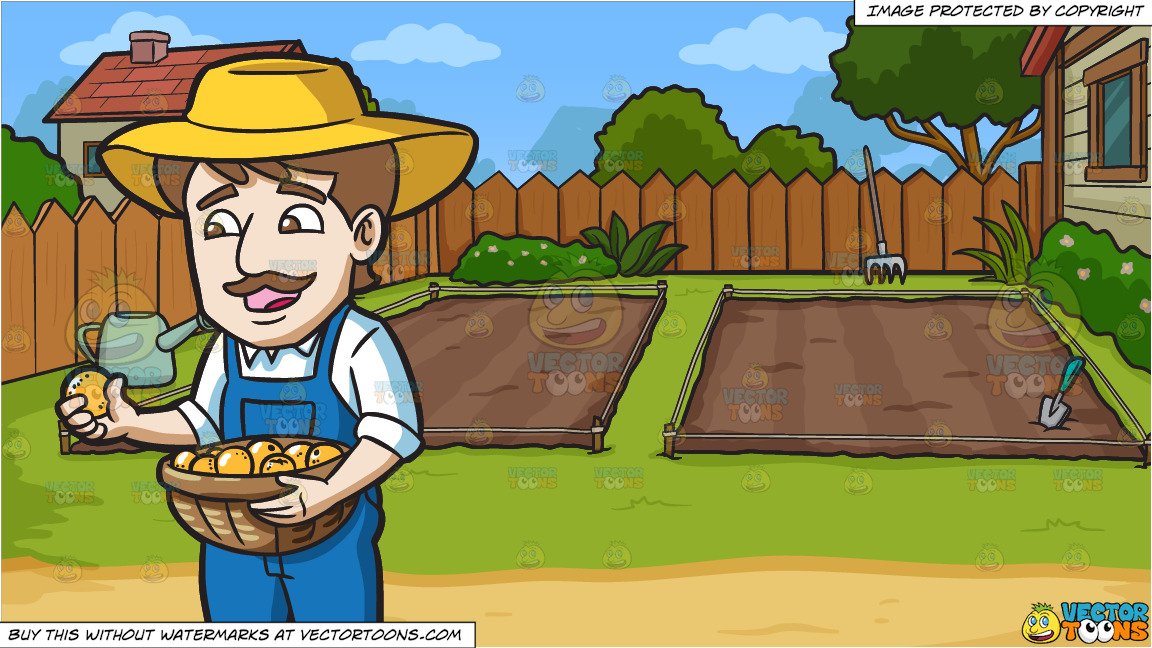 Harvest clipart backyard garden. A farmer harvesting lemons
