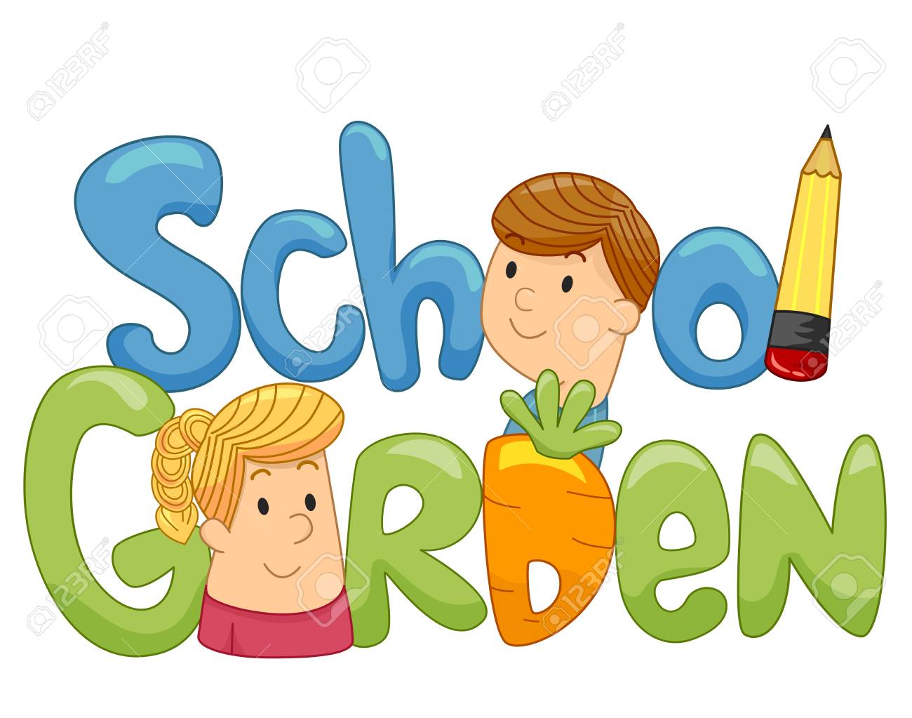 Garden and clean up. Harvest clipart school
