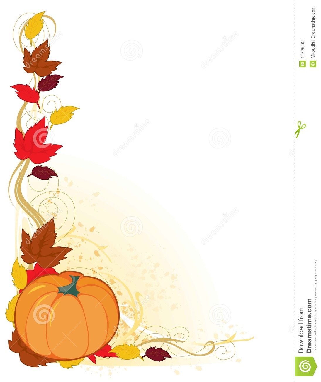 Harvest clipart side. Fall leaves border panda