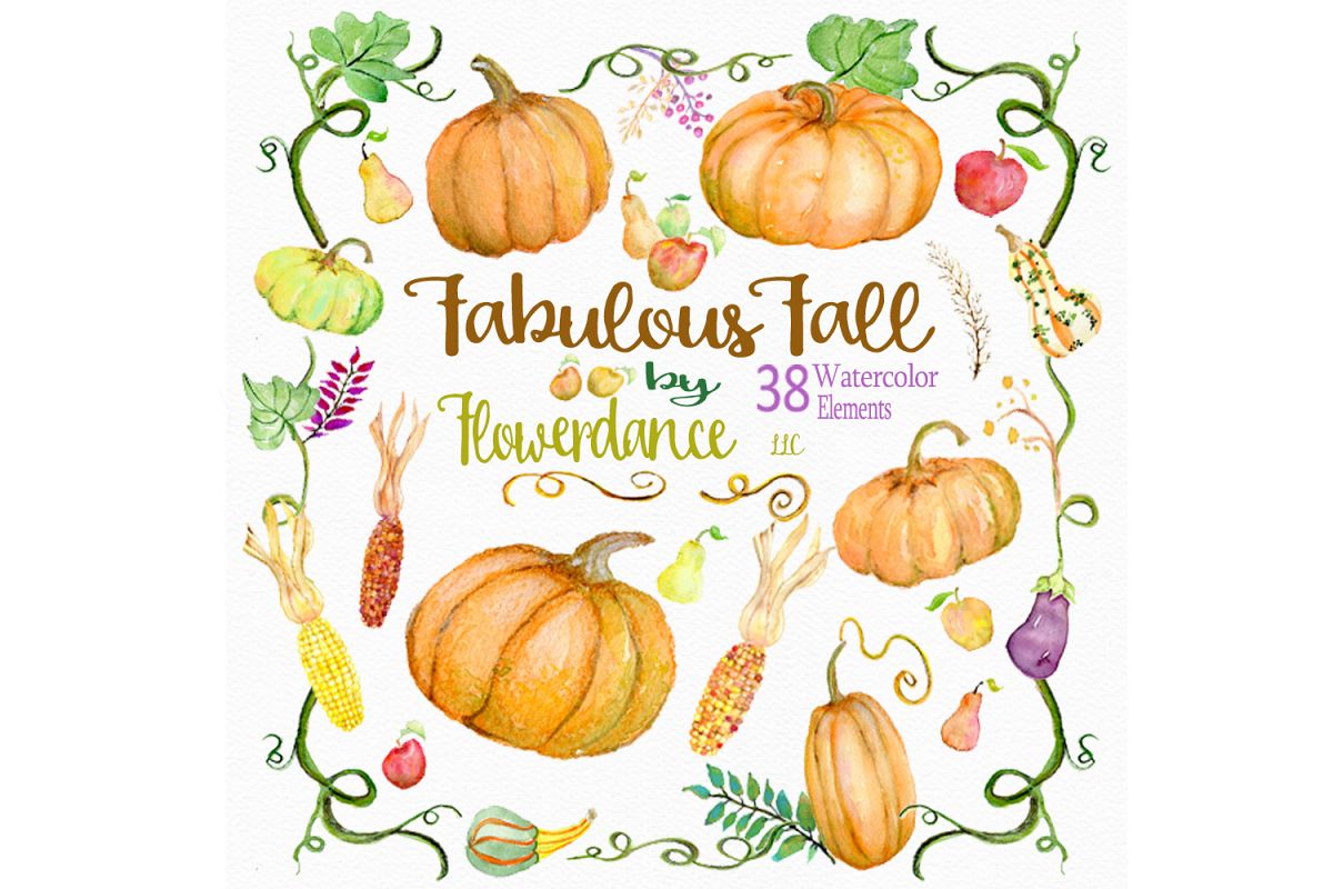 Harvest clipart squash. Pumpkin watercolor gourds 