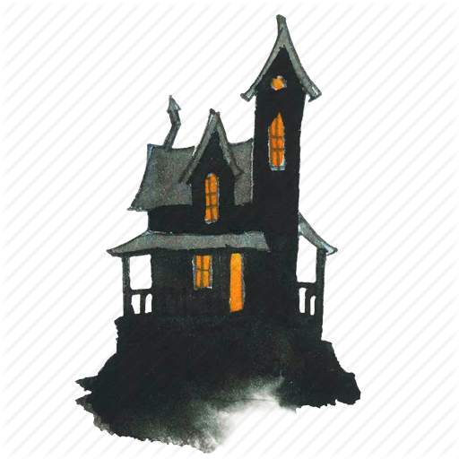 Haunted house png. Watercolor halloween by lanan