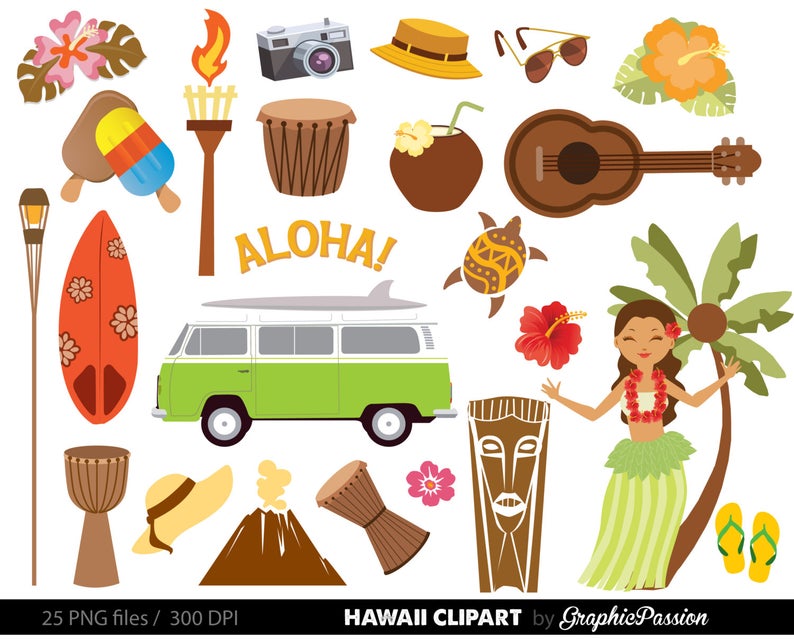 Hawaiian clipart hawaiian decoration. Luau party clip art