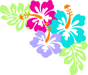 Hibiscus clip art vector. Luau clipart corner