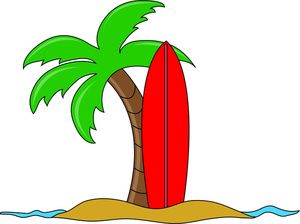 surfing clipart palm tree