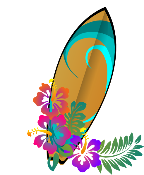 hawaiian clipart surfboard