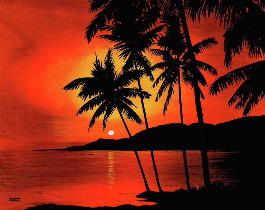 hawaii clipart sunset california