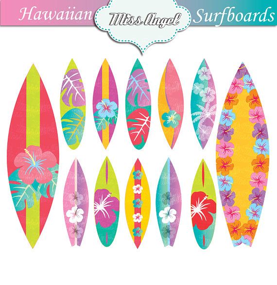 hibiscus clipart surfboard