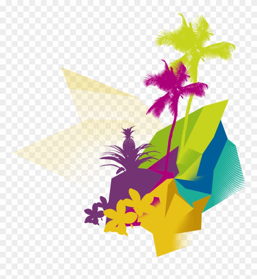 hawaiian clipart colorful forest