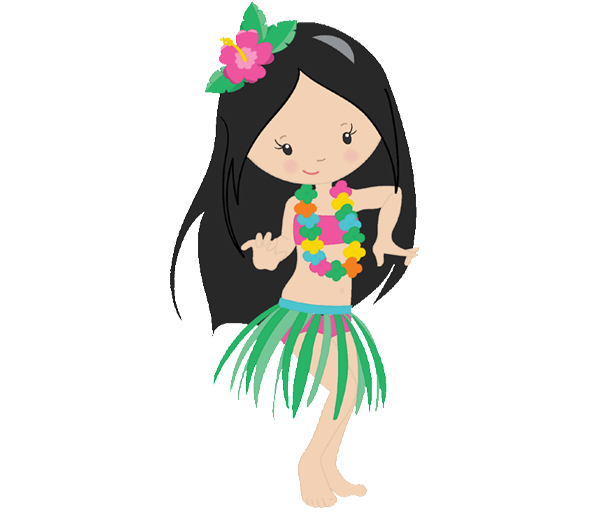 Hawaiian tropical hawaii doll. Island clipart aloha sign