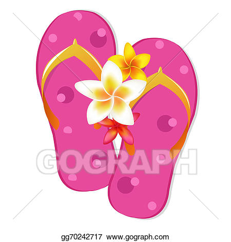 Drawing flip flop sandals. Hawaiian clipart sandal