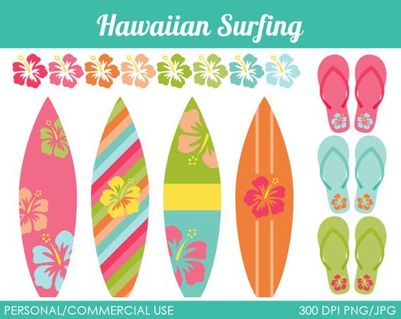 surfing clipart surfboard hawaii