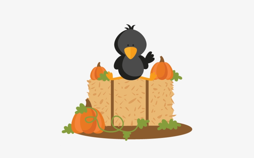 Hay clipart cute. Crow on bale svg