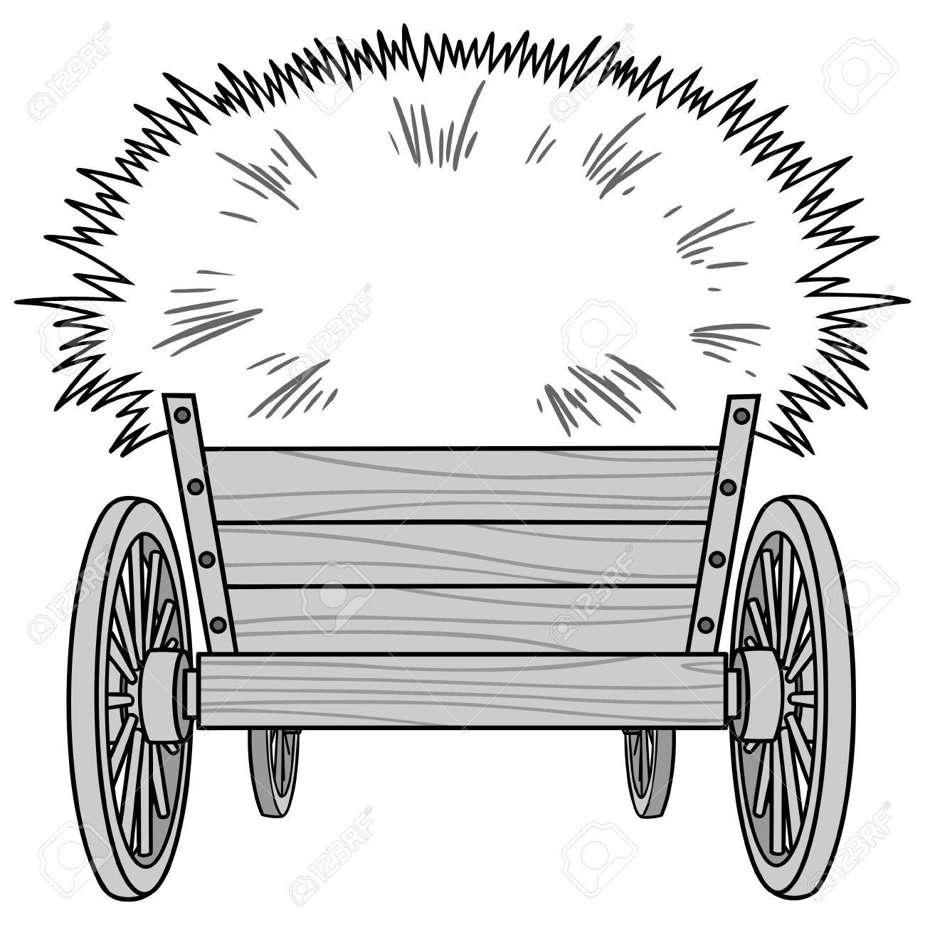 hayride clipart black and white
