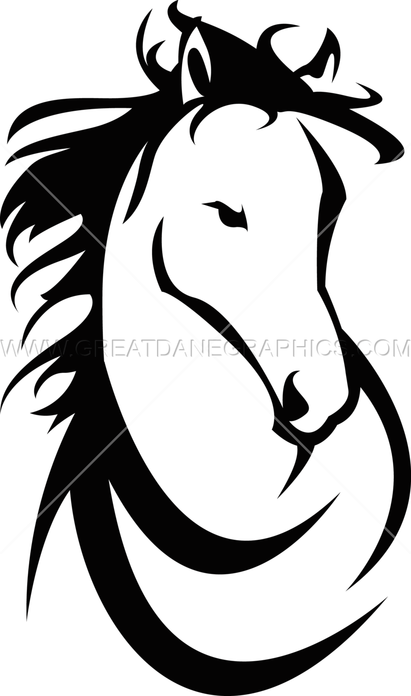 Production ready artwork for. Head clipart mustang horse