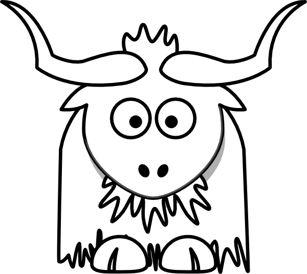 Yak clipart vector. Outline clip art at
