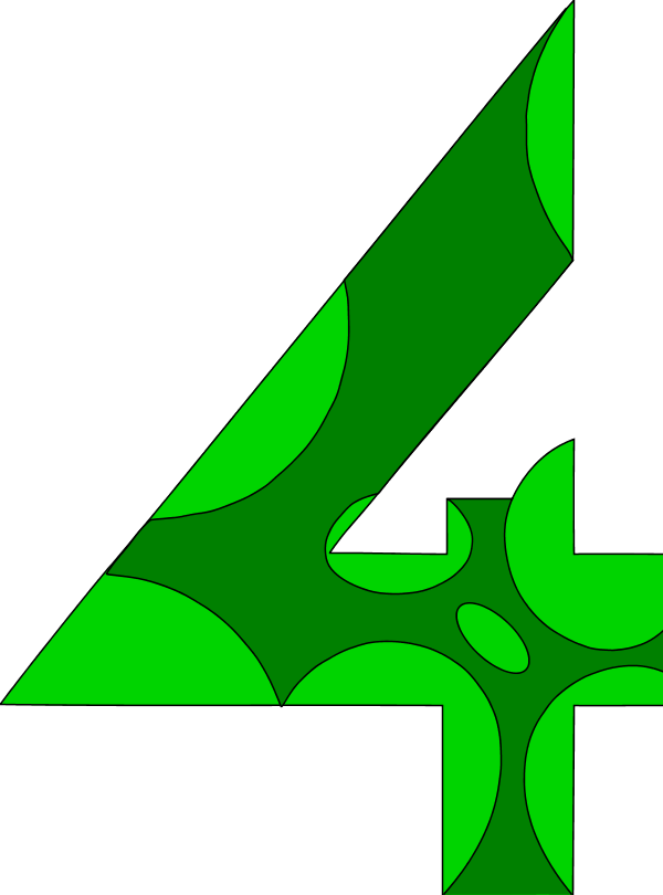 number 4 clipart green