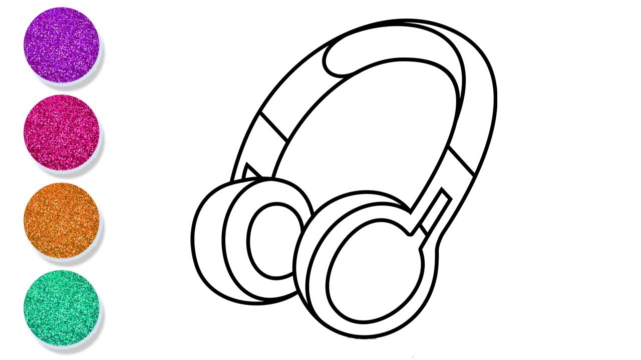 headphone clipart coloring page