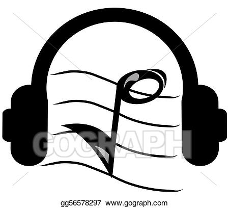Headphone clipart listened. Stock illustrations headphones listening