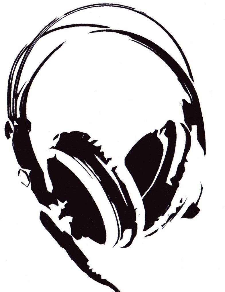 Headphone clipart stencil. Headphones x free clip