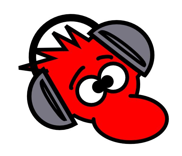 Mouse wearing headphones cartoon. Headphone clipart stencil