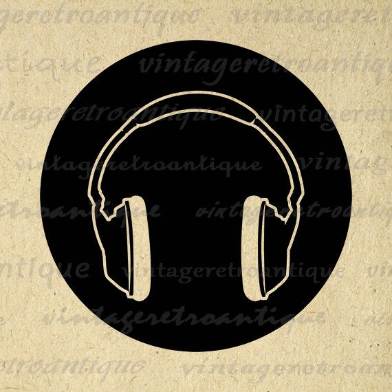 headphones clipart vintage