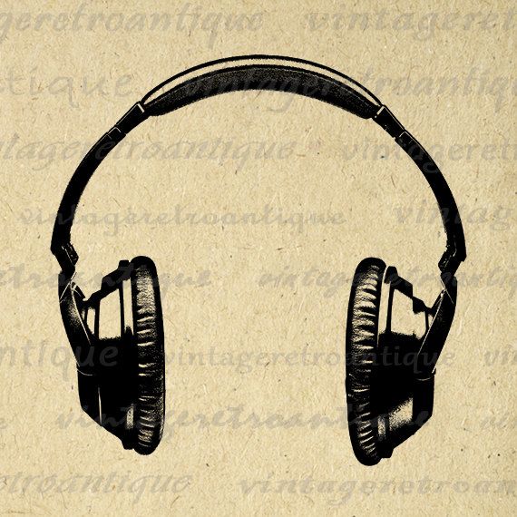 headphone clipart vintage