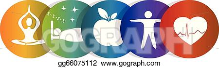 Health clipart healthy sleeping. Eps vector symbol rainbow