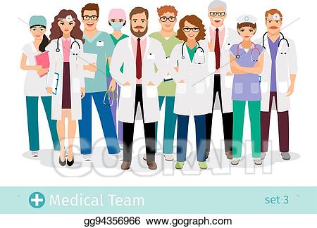 Medical clipart health care provider. Vector staff professionals group